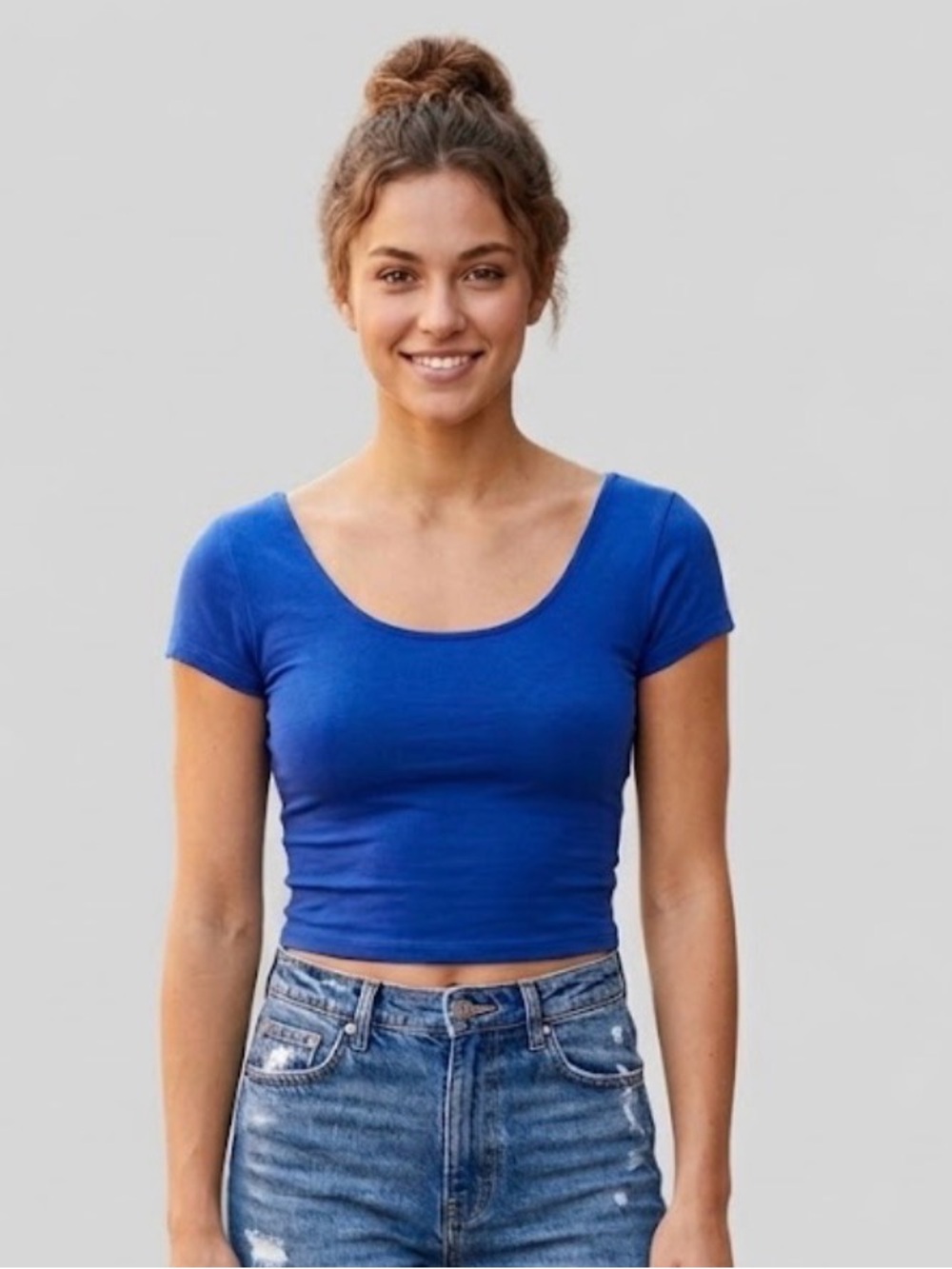 Garage NWT Royal Blue Scoop Neck Crop Top